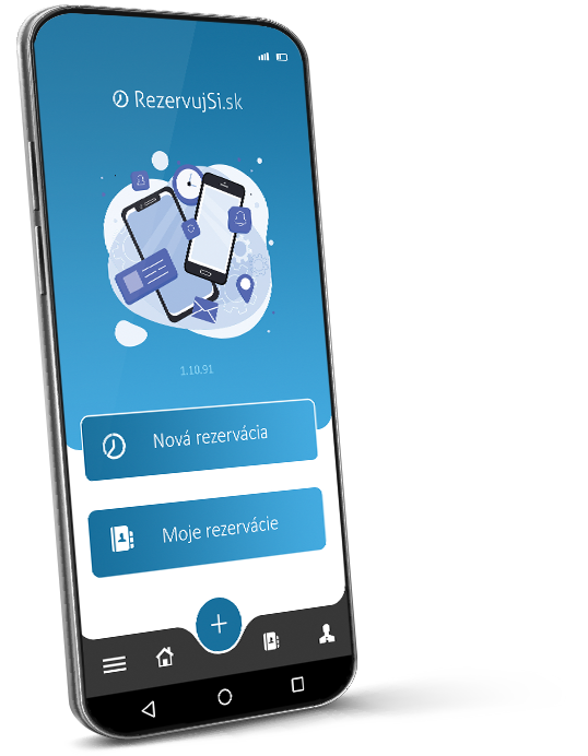 Mobilný telefón z aplikáciou RezervujSi.sk